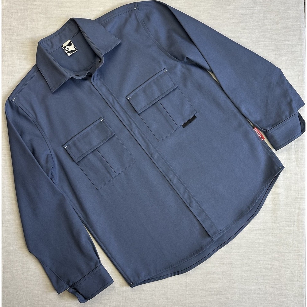 GR10K Replicated Klopman Overshirt Shacket Jacket Men Large Blue SS22GR2ADKG_DB